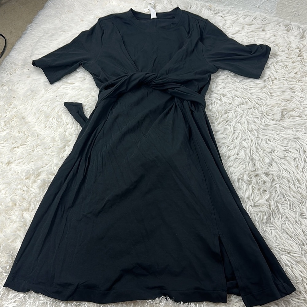 Lululemon Cotton Wrap-Front T-Shirt Dress Black